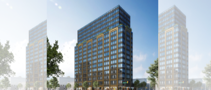 A rendering of the 17-story building in Gowanus, Brooklyn.